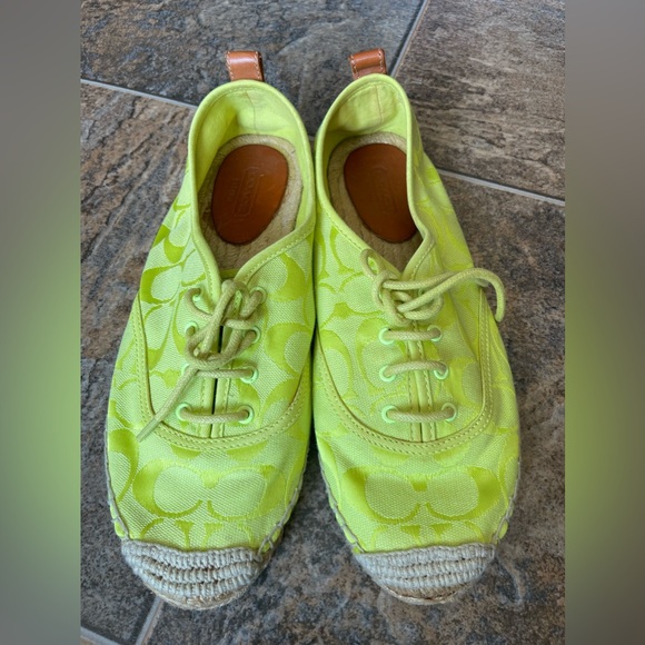 COACH Ramiro Neon Green Espadrille Sneakers- Women’s Size 8.5 - Picture 1 of 11